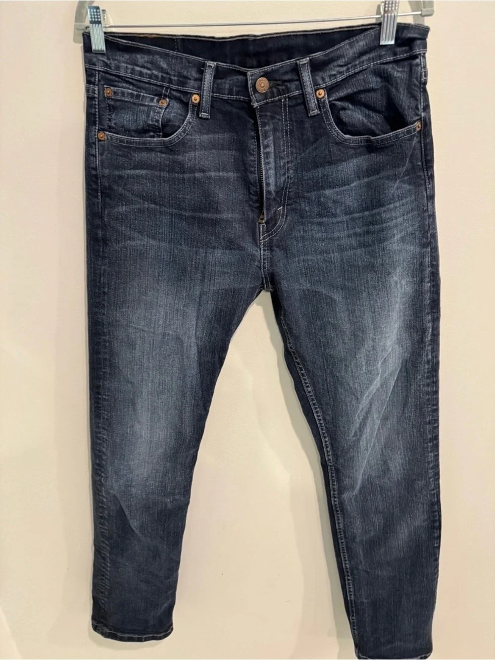 Levi's Men's 505 Straight Jeans in Faded Dark Blue Classic Denim Size 33x34